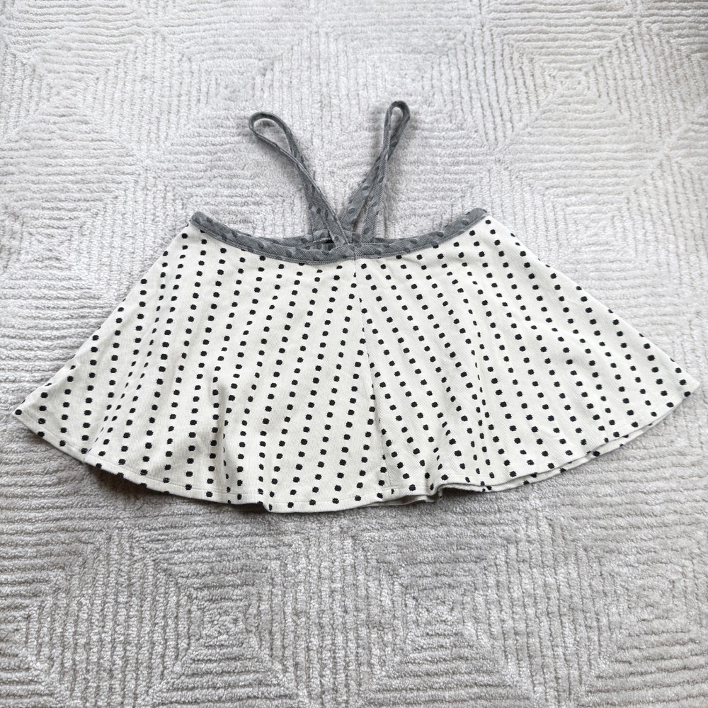 Anthropologie Postmark Halter Top Women's Small Cream Black Polka Dot Jemma Boho
